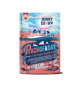 Minny Grown - Peach of a Day Gummies 5mg THC 2.5mg CBG - 10 count