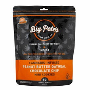 Big Pete's - Peanut Butter Oatmeal Choc. Chip Cookies Indica 10 PACK - 100 mg