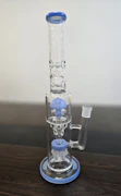 17" Chandelier Perc W/ Cone Splash Gaurd And Mushroom Sprinkler - Jade Blue