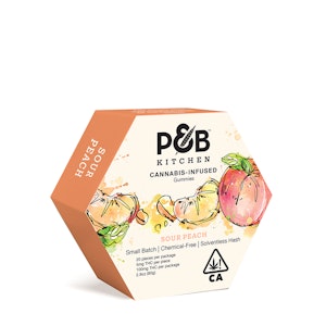 Papa & Barkley - 100mg THC P&B Kitchen - Sour Peach Solventless Hash Infused Gummies (20 pack)