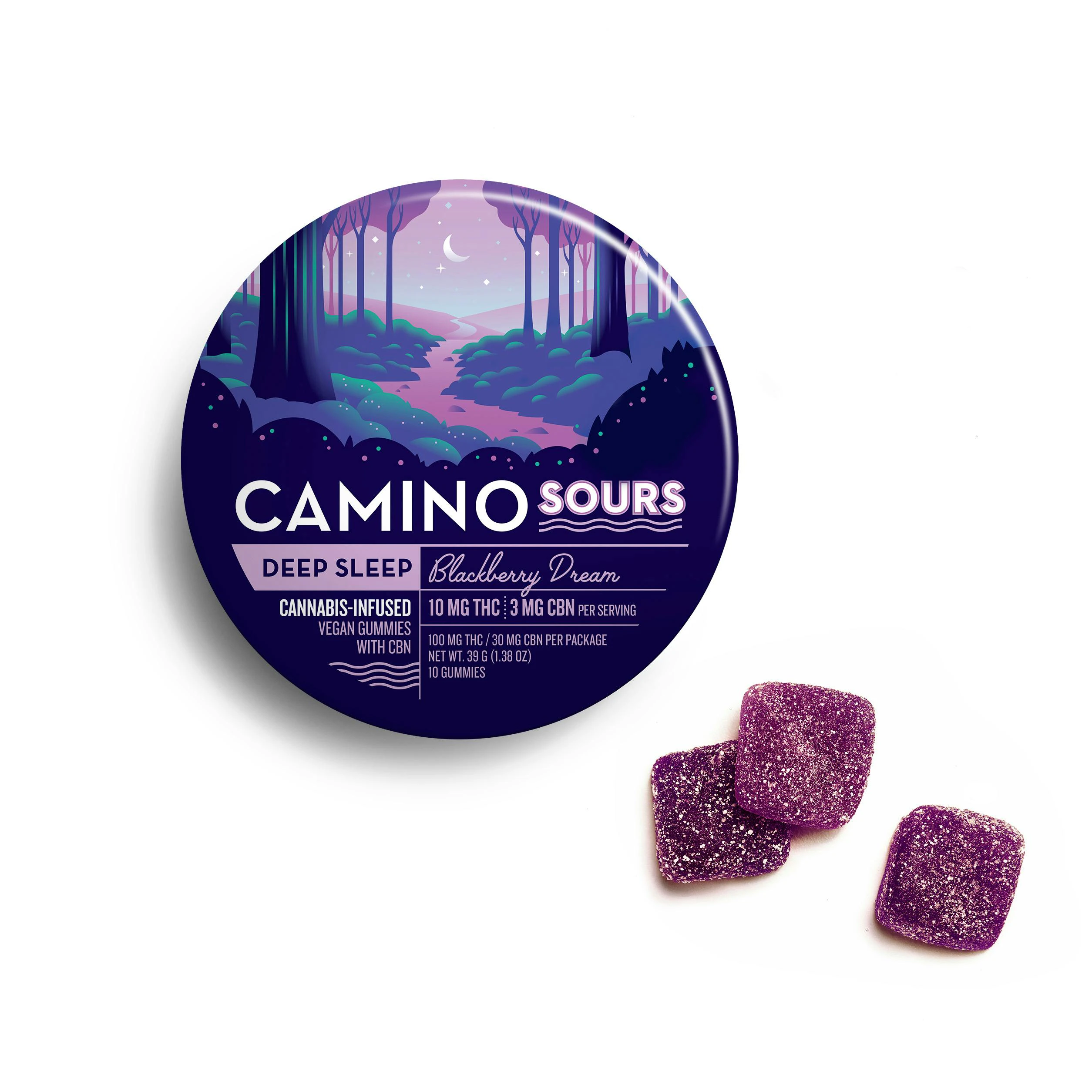 Camino - Camino Sours - 1:1:1 THC/CBN/CBD Gummies (Blackberry Dream-Indica) Main Image