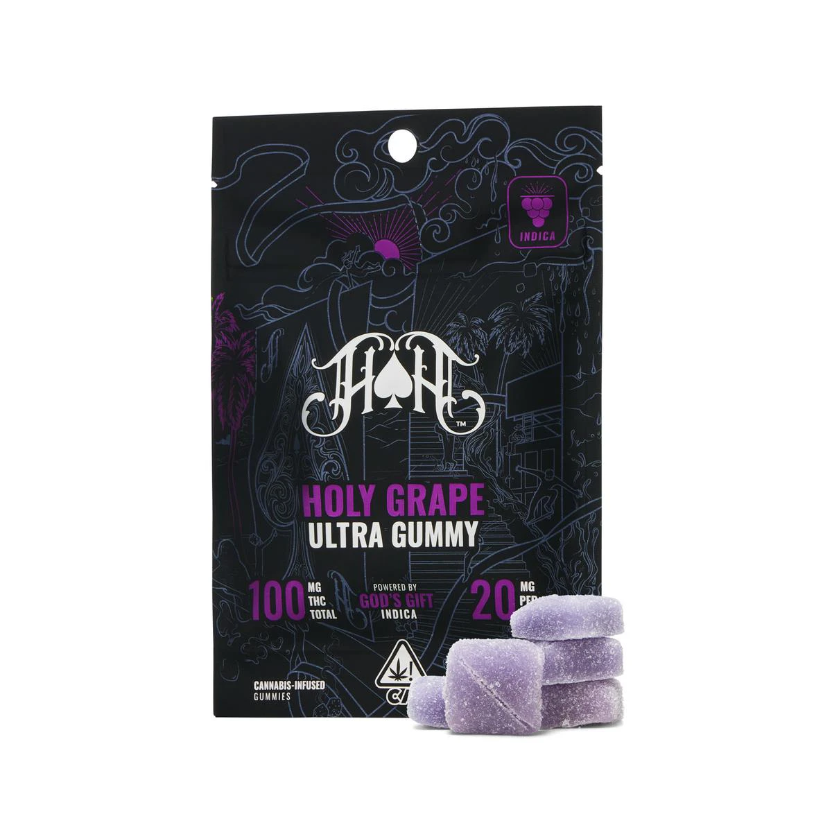 Heavy Hitters - Heavy Hitters: Holy Grape | Indica - Ultra Pure Gummies - 100mg THC Main Image