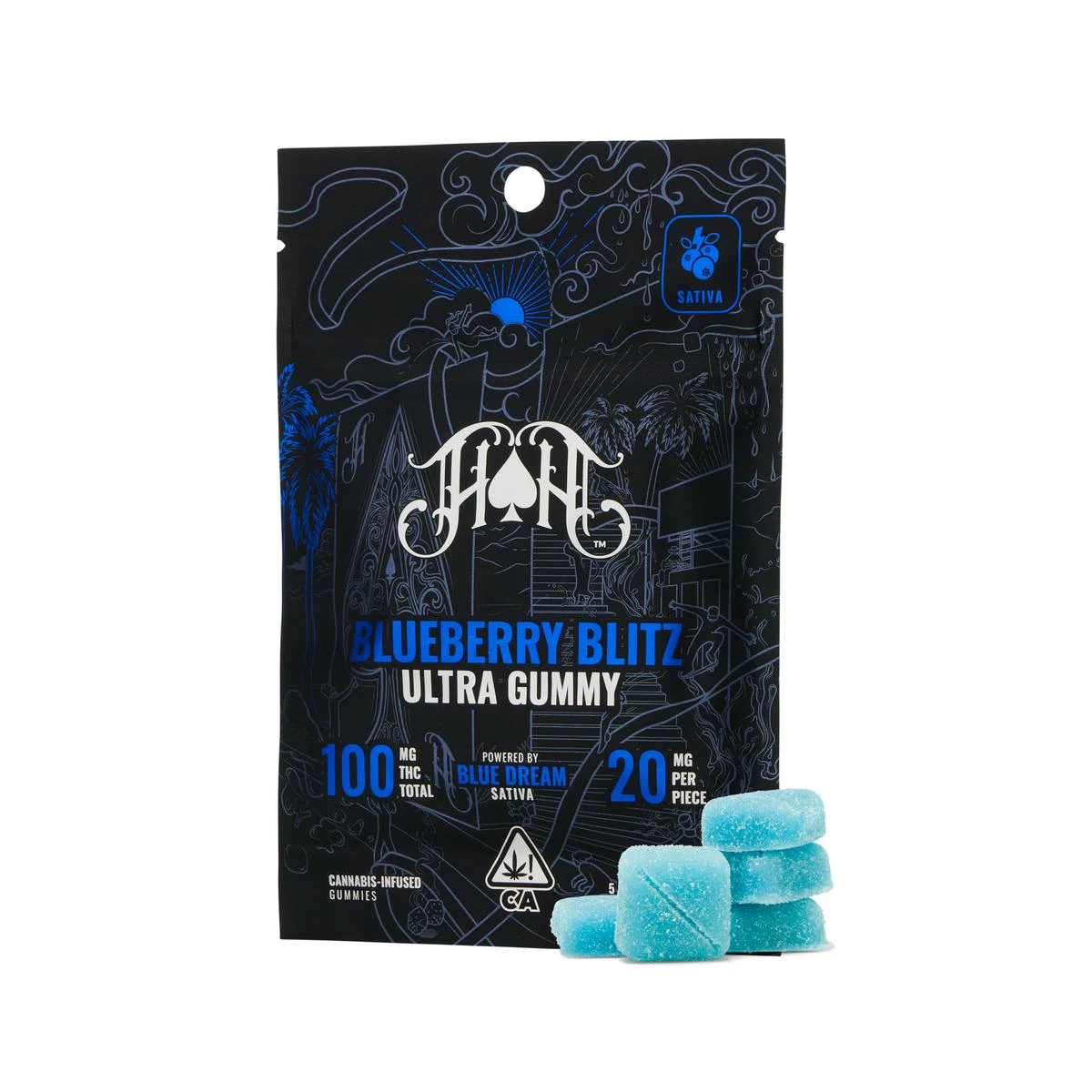 Heavy Hitters - [Heavy Hitters] Gummies - 100mg - Blueberry Blitz (S) Main Image