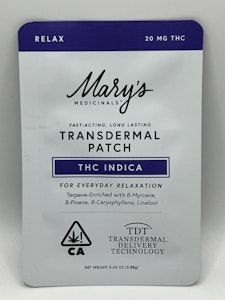 Mary's Medicinals  - Indica 20mg Transdermal Patch - Mary's Medicinals