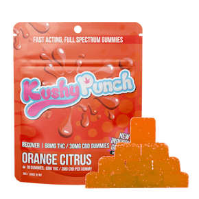 Kushy Punch  - Orange Citrus Gummies 2:1 (140MG THC / 70MG CBD) (10x20MG)  