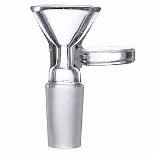 Clear Funnel Bowl with Handle - 18mm Male