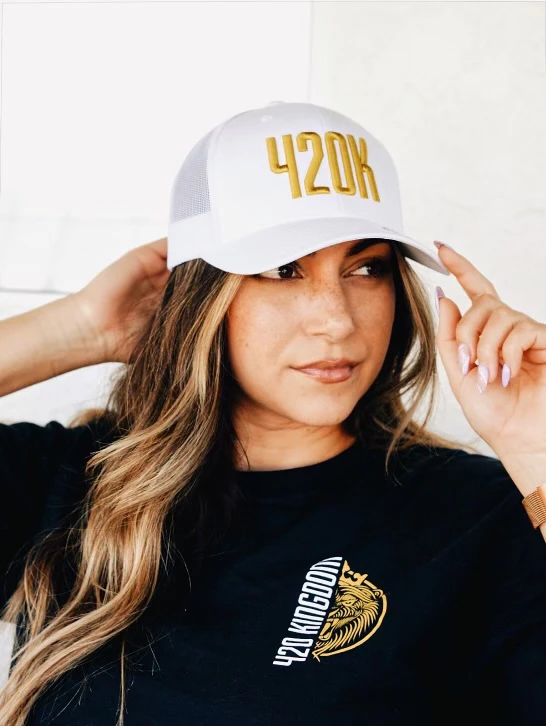 420 Kingdom - 420k- White/ Gold snapback Main Image