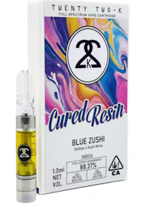 22K - 22k Cured Resin Cart 1g Blue Zushi