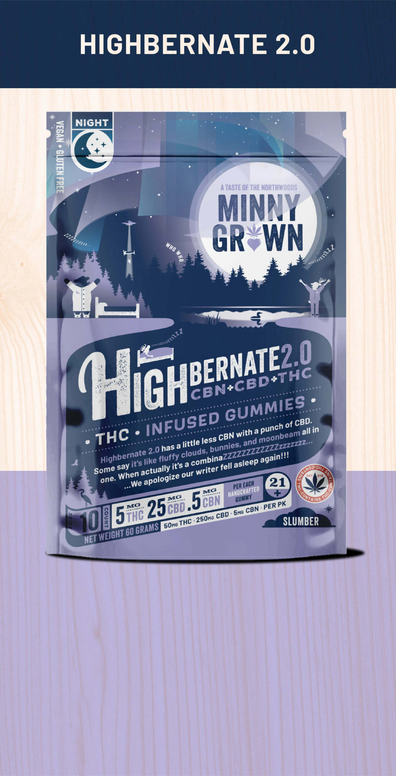 Minny Grown - Minny Grown | Hibernate 2.0 THC CBD CBN Gummies | 50mg THC Main Image