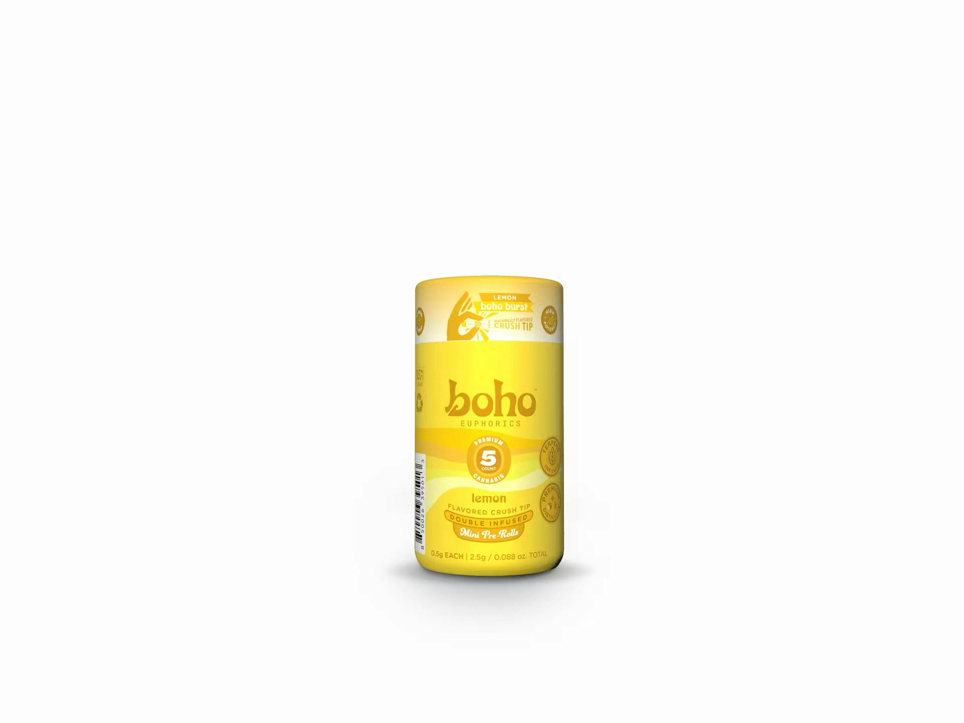 BOHO BURST | Lemon | Single Infused | 5pk/2.5g Pre Rolls
