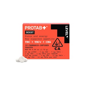 Protab+ Boost | (10pk) THC:THCv:CBG Tablets | LEVEL