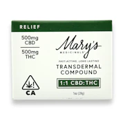Marys Medicinals - Relief 1:1 - 1oz - Topical - 1000mg