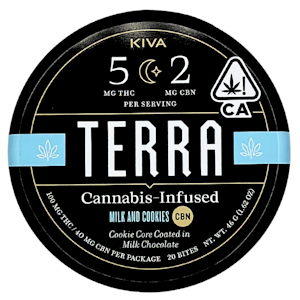 Kiva Confections - Terra Bites - Milk N Cookies - Milk Chocolate CBN 5:2 - 20pk - 100mg