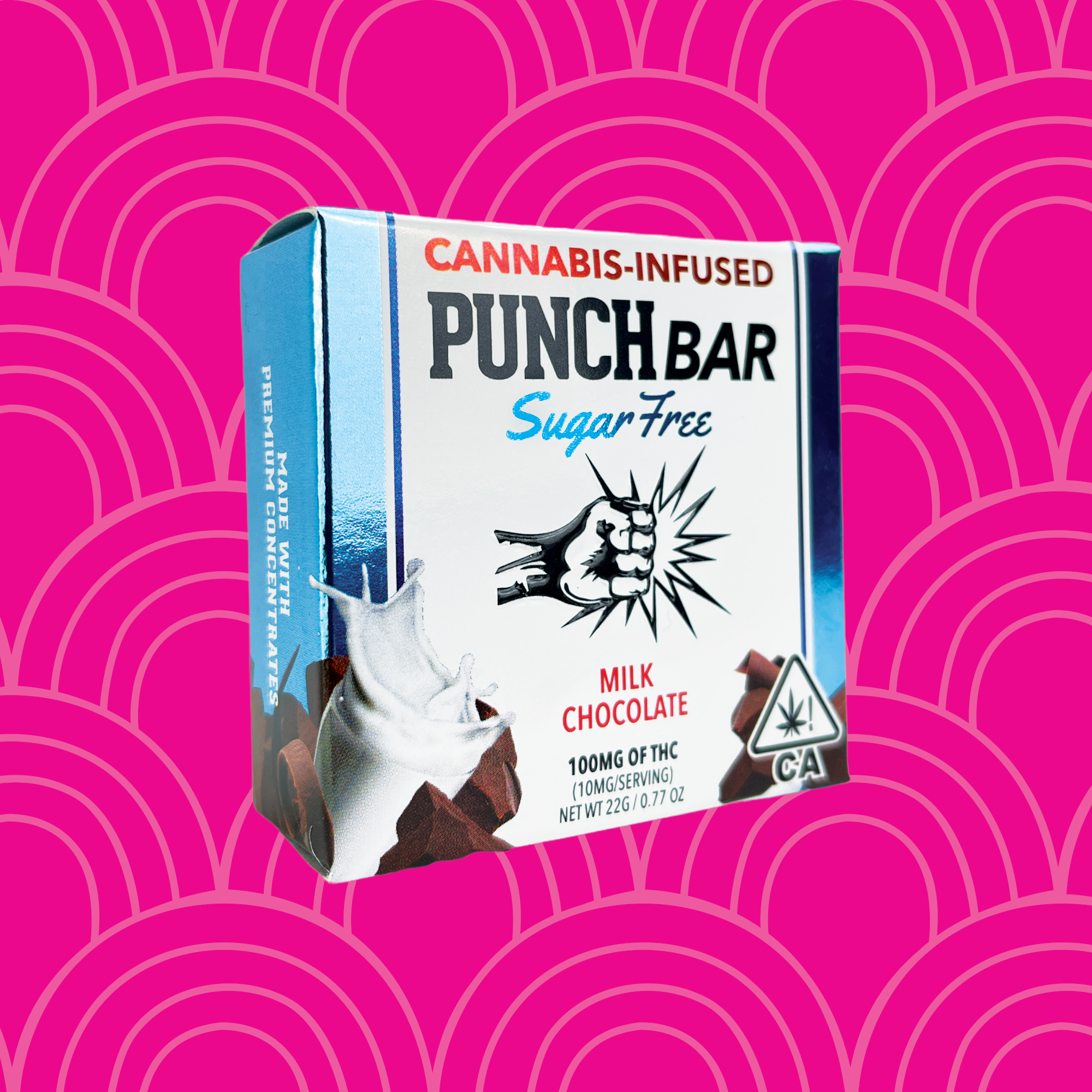 PUNCH Edible SugarFree Milk Chocolate Punch Bar 100MG