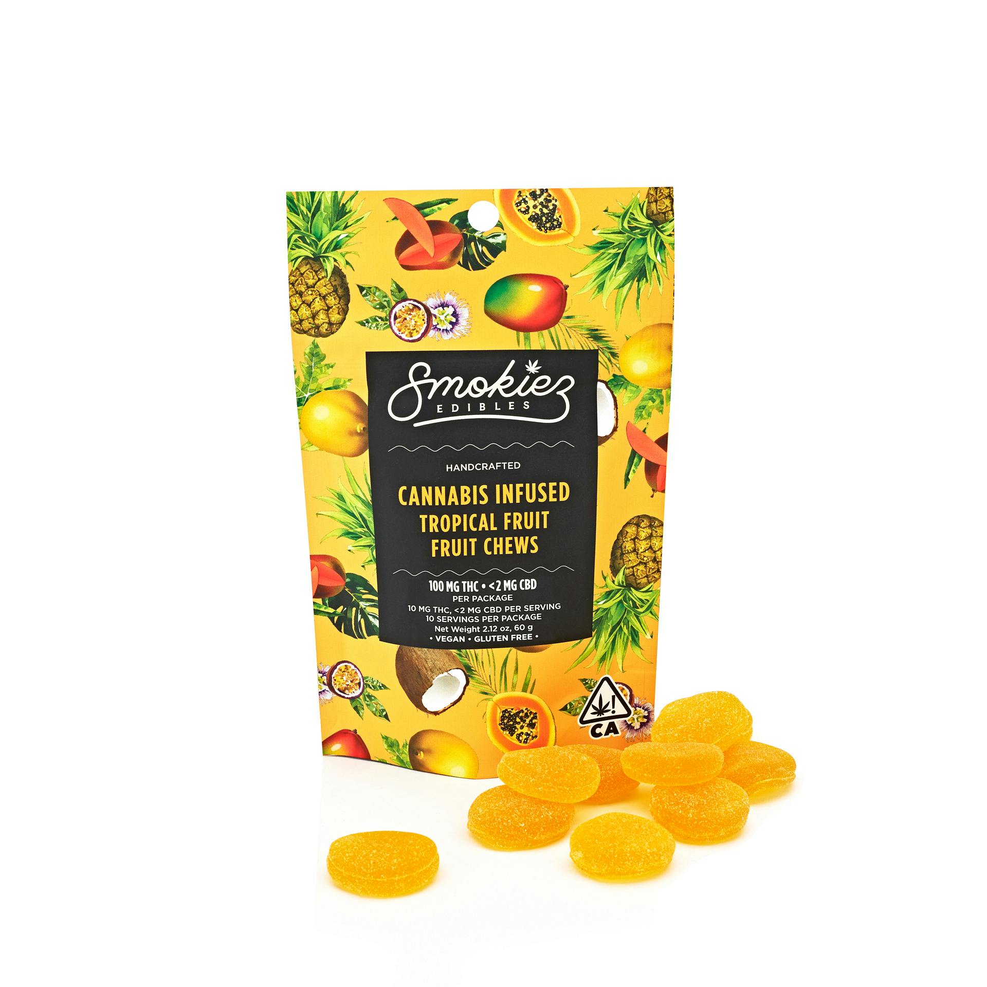 10pk Fruit Chews Tropical Fruit CBD:THC 1:1
