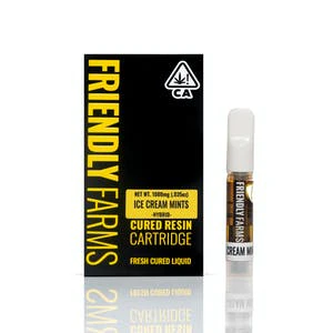 Friendly Farms - Friendly Farms Cured Resin Vape Cart 1g Ice Cream Mints $40