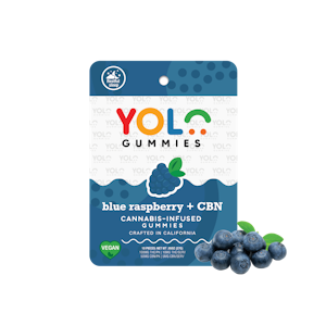 Yolo Gummies - Blue Raspberry 2:1 THC:CBN Sleep Gummies 100mg - Yolo Gummies