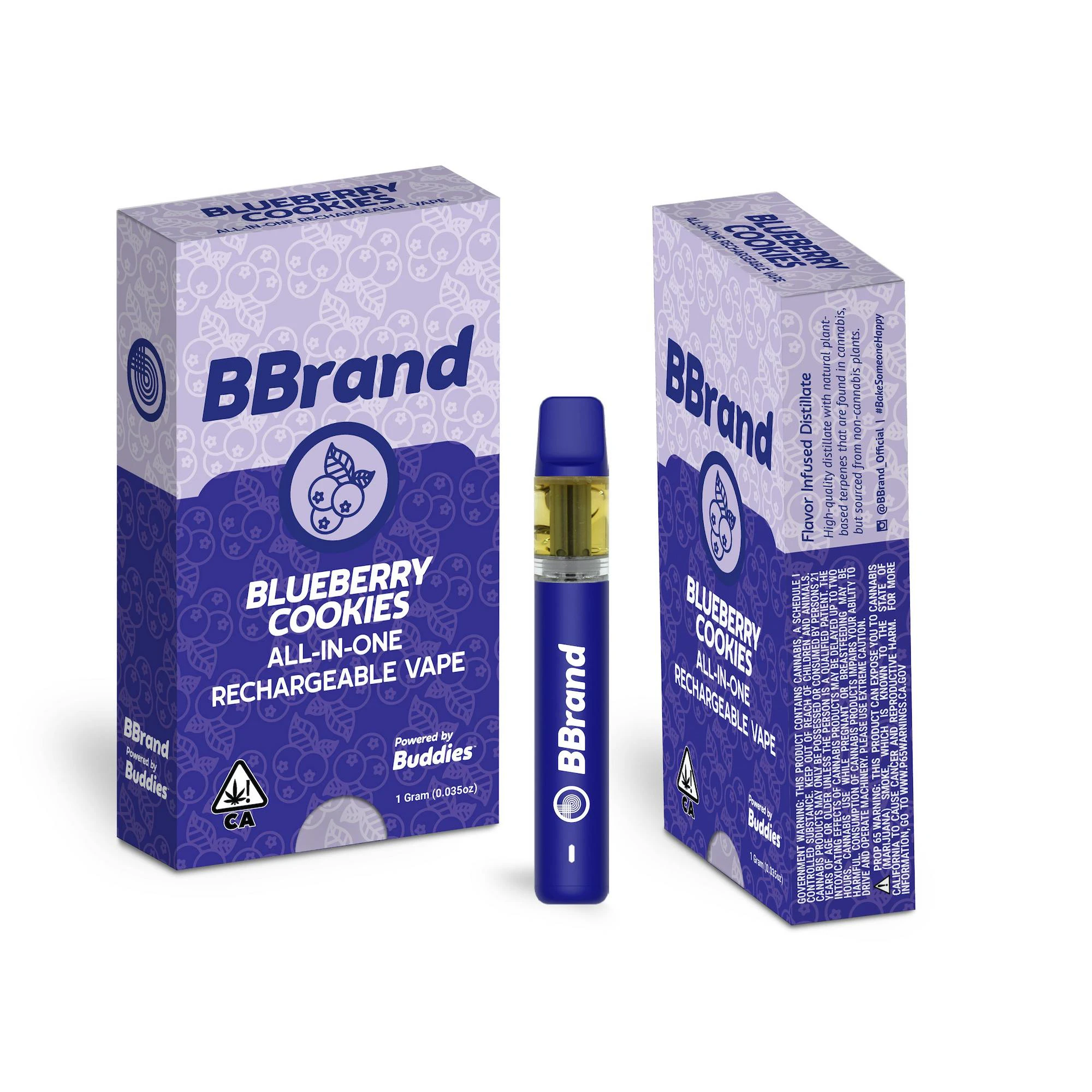 Buddies - Blueberry Cookies (H) | 1g Disposable | BBrand Main Image
