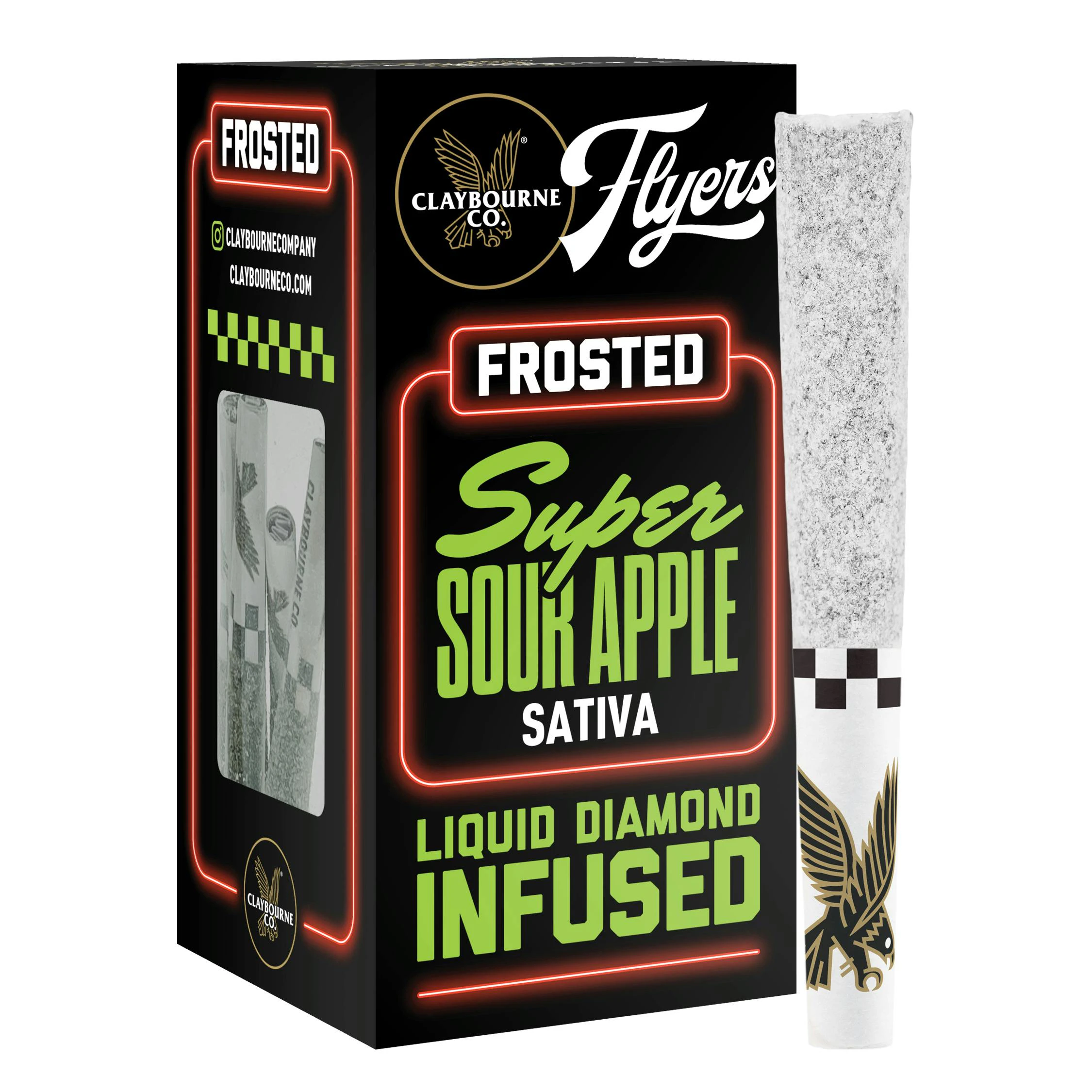 Claybourne Co. - Clybourne Super Sour Apple (2.5g) - Diamond Frosted Flyers Pre-Rolls Main Image