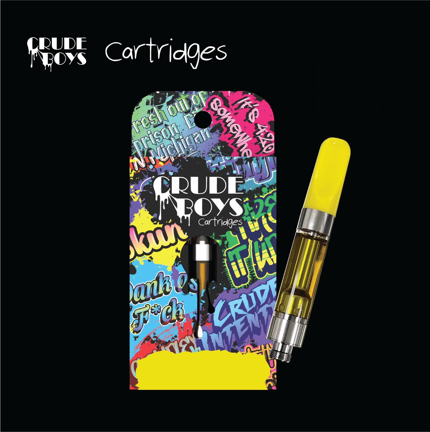 Crude Boys 1g Cartridge - Blueberry Widow (Indica)