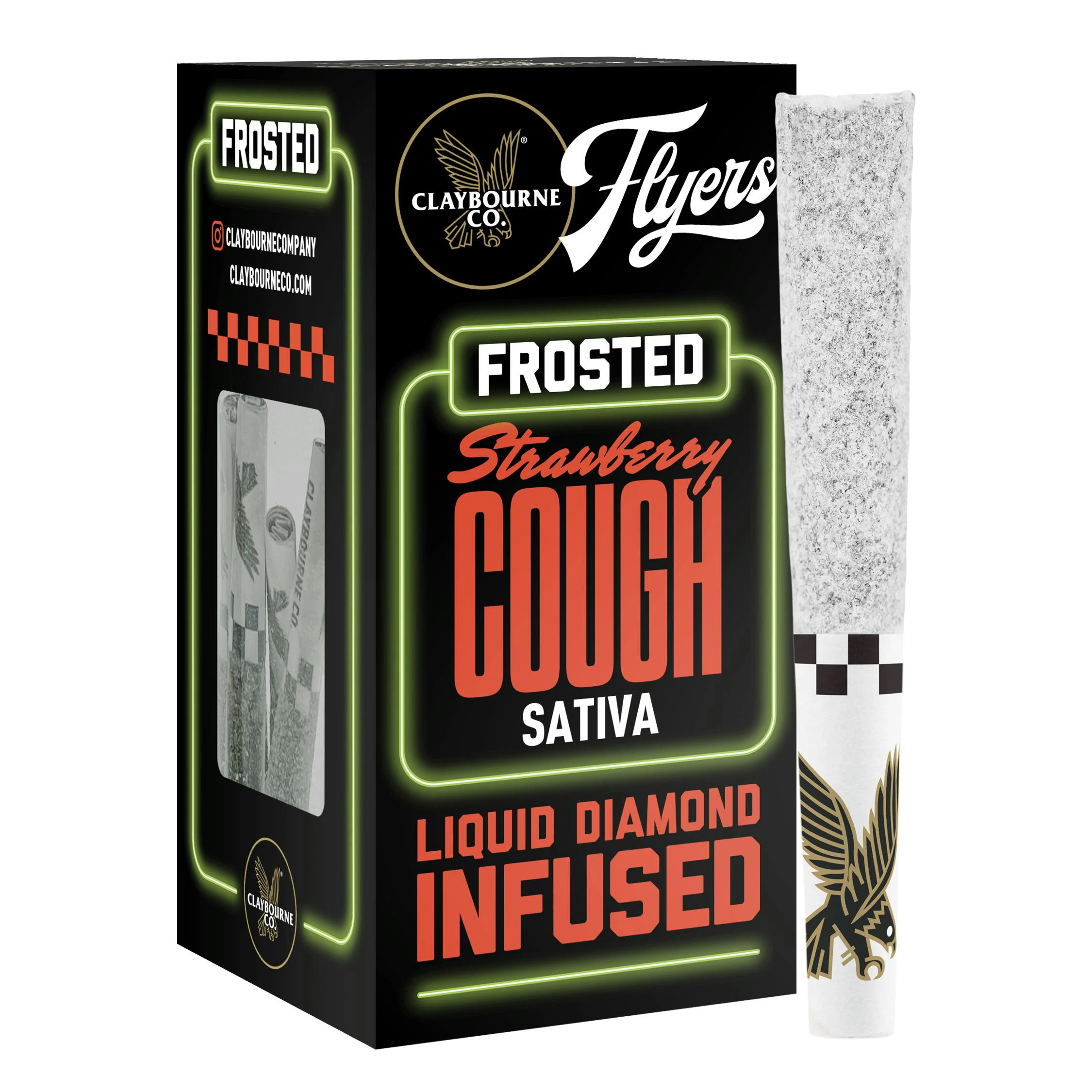 Claybourne Co. - Claybourne | Strawberry Cough (2.5g) - Diamond Frosted Flyers Pre-Rolls Main Image