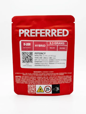 Preferred Gardens - D-Lish -Hybrid- 27.22% THC | 3.5g (Flower) | Preferred Gardens   -M10