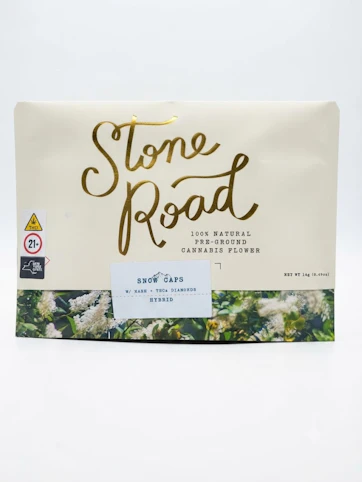 STONE ROAD - Snow Caps -Hybrid- 37.70% THC | 14g Infused RYO Pouch | Stone Road  T2 BACK