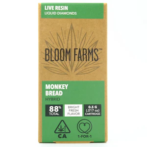 Bloom Farms - Monkey Bread 0.5g Live Resin Cart - Bloom Farms