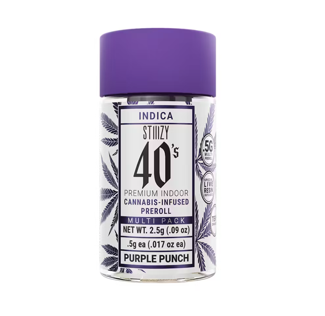 Stiiizy - Purple Punch - 5pk 2.5g 40's Pre-Rolls - Recrea