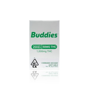 BUDDIES - BUDDIES - Capsule - THC Soft Gels 50MG - 20-Count - 1000MG