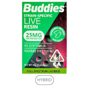 Buddies - Live Resin - Hybrid 25mg Ea. - Capsules - 40ct - 1000mg