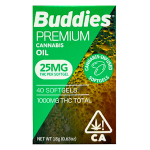 Buddies - Buddies - THC Capsules - 25mg Each - Capsules - 40ct - 1000mg