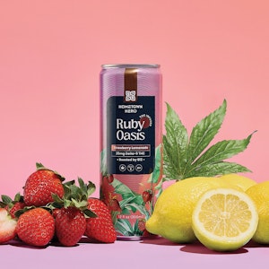 Hometown Hero CBD - Hometown Hero Sparkling Lemonade Ruby Oasis 25 mg per can with B12