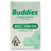 Buddies - THC Capsules - 25mg Each - Capsules - 40ct - 1000mg