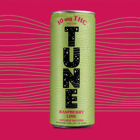 Tune - Raspberry Lime 10 Mg | 12oz Infused Seltzer (Beverage) | Tune   -Back Fridge Top