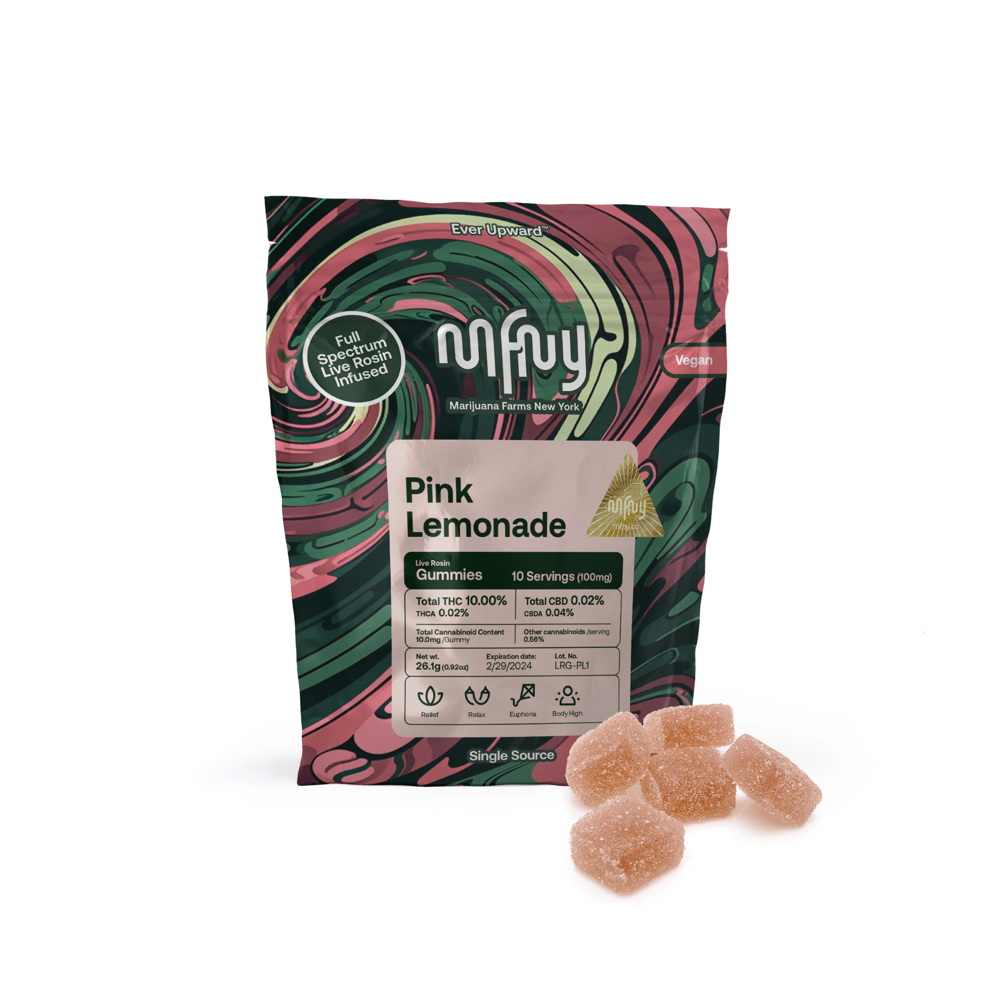 MFNY - MFNY - Live Rosin Gummies - Pink Lemonade - 10mg/100mg - Edible Main Image
