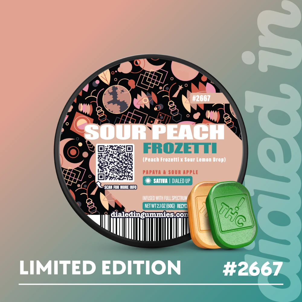Dialed In - Dialed In - Gummies - Sour Peach Frozetti (S) - 100mg Main Image