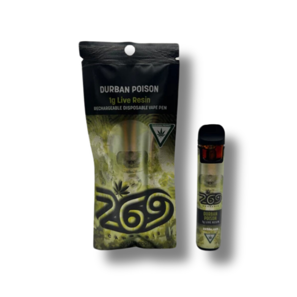 Durban Poison 1g Live Resin Disposable - 269 CANNABIS - A