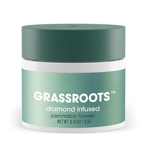 GRASSROOTS - GMO -Indica-  Diamond Infused (Flower) 3.5G  |  GRASSROOTS |  Curaleaf   -q9