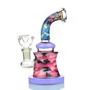 6" Water Pipe Slime Color Abstract Art with 14mm Male Bowl