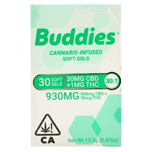 Buddies - Buddies - 30:1 CBD/THC - 30ct - Capsules - 930mg
