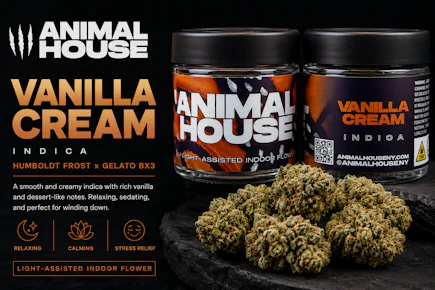 Animal House | 3.5g Flower Jar | Vanilla Cream | Indica-Hybrid
