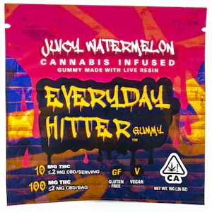 Everyday - Juicy Watermelon 100mg Live Resin Single Gummy - Everyday Hitter
