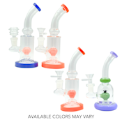 Glass - Water Bong Peach Ball W/ White V4