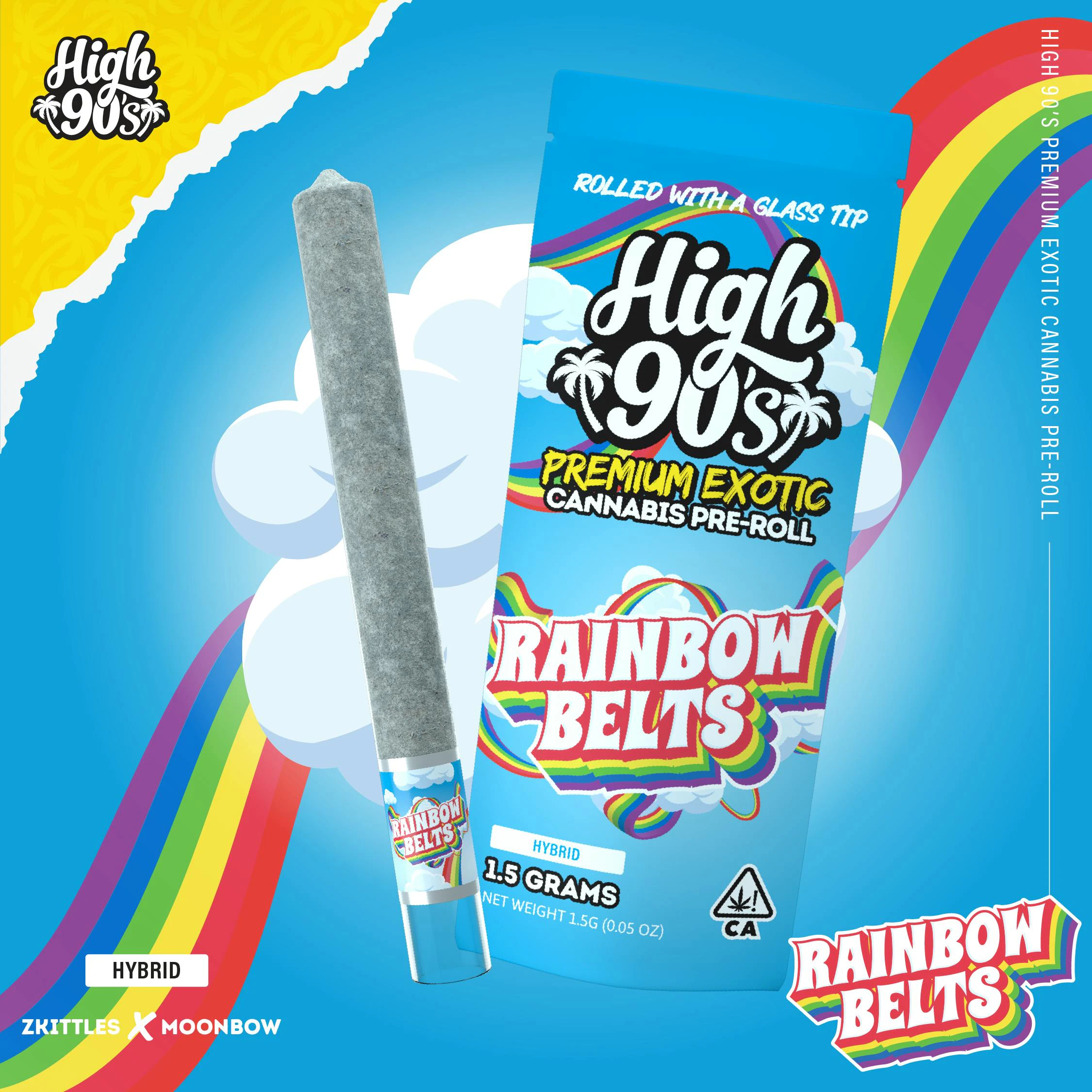 HIGH 90s - High 90s : Rainbow Belts 1.5g High Roller Pre-Roll Main Image