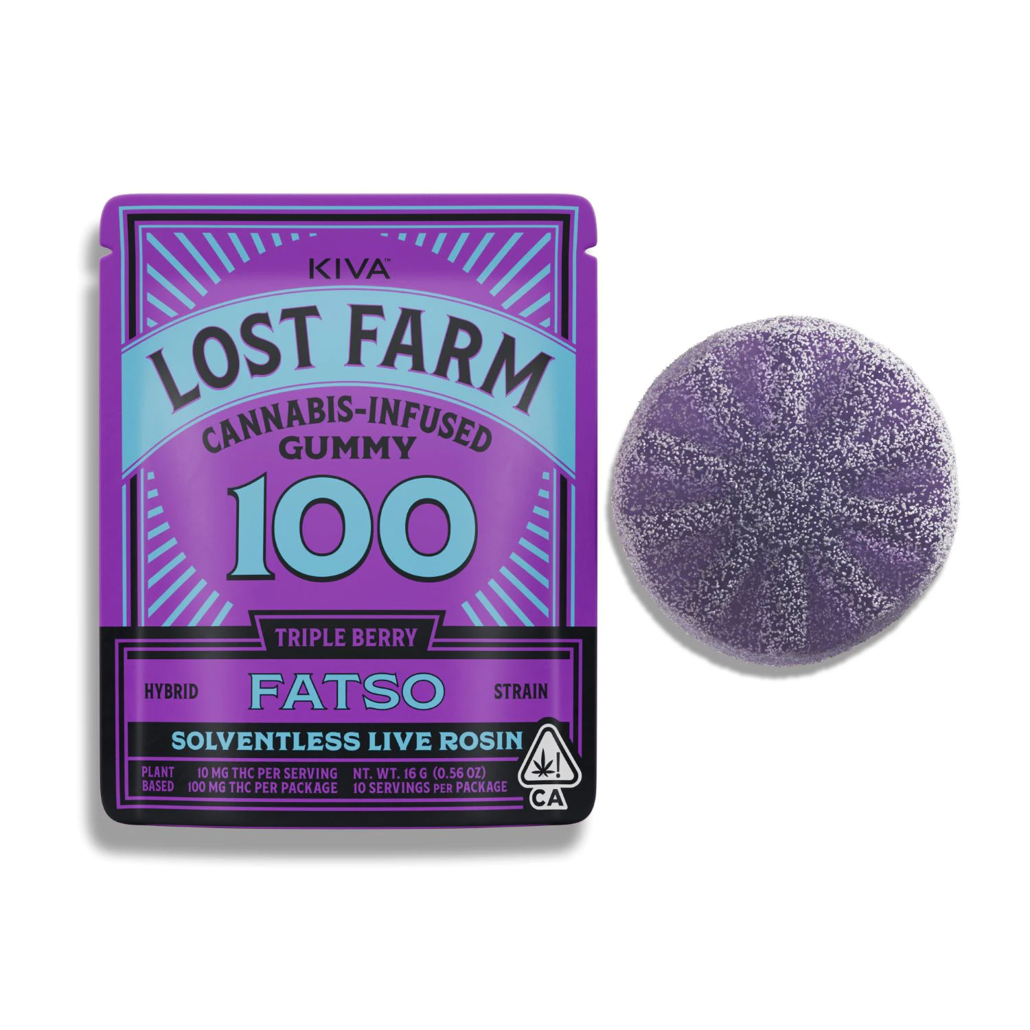 Lost Farm - Lost Farm - 100mg Live Rosin Gummy - Triple Berry x Fatso Main Image