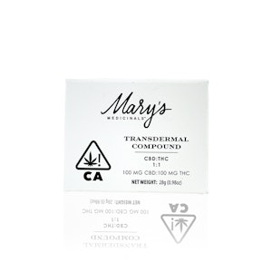 MARY'S MEDICINALS - MARY'S MEDICINAL - Topical - Transdermal Compound 1:1 - 100MG
