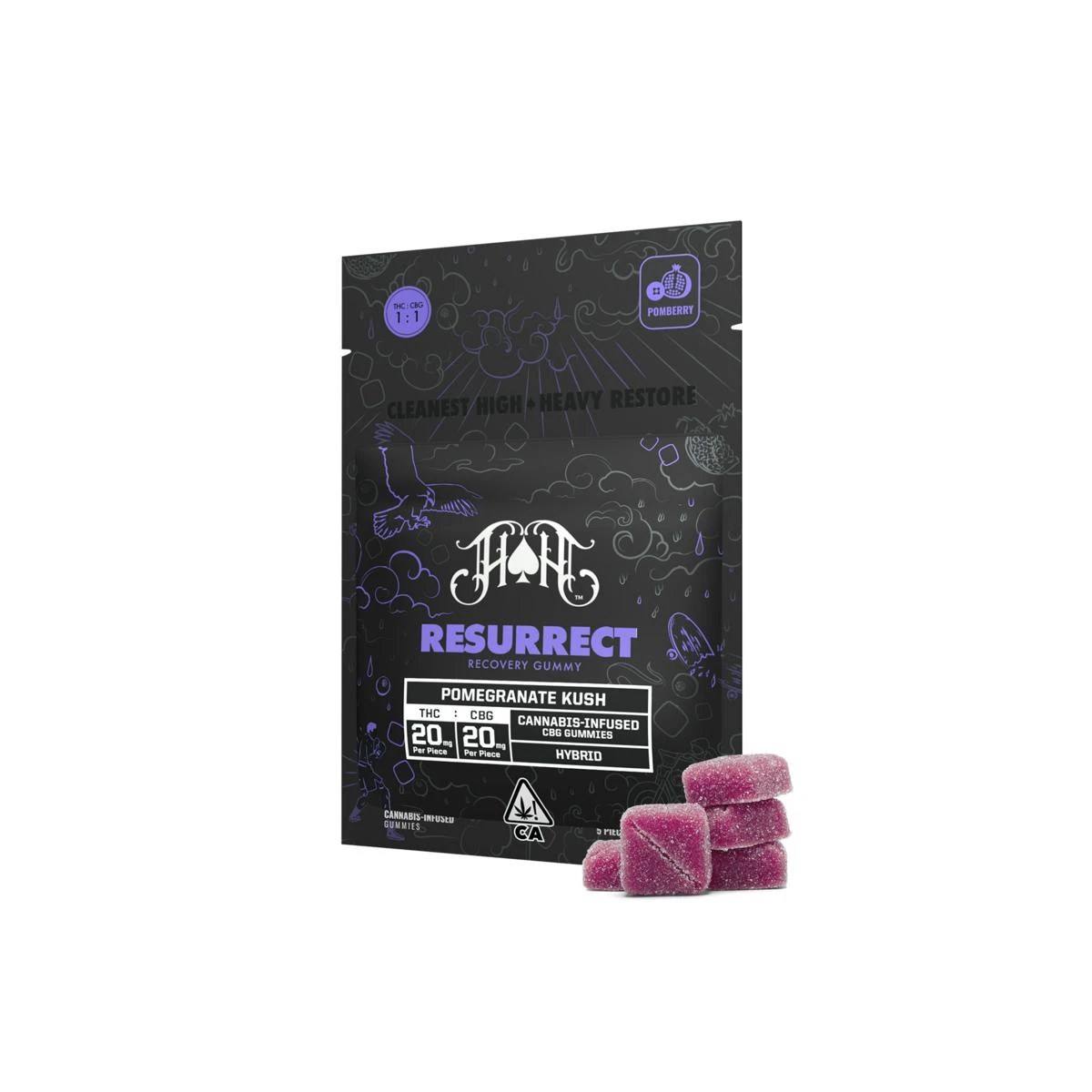 Heavy Hitters - Heavy Hitters Gummies Resurrect CBG 1:1 Pomegranate Kush Main Image