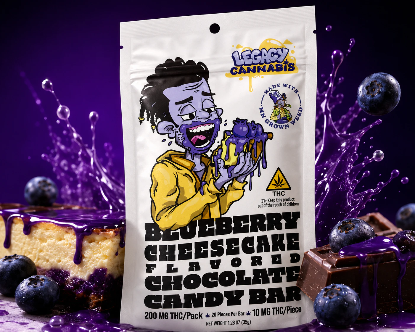 BERN LEGACY CANNABIS - Blueberry Cheesecake - Edible - 200mg - 1ct Main Image