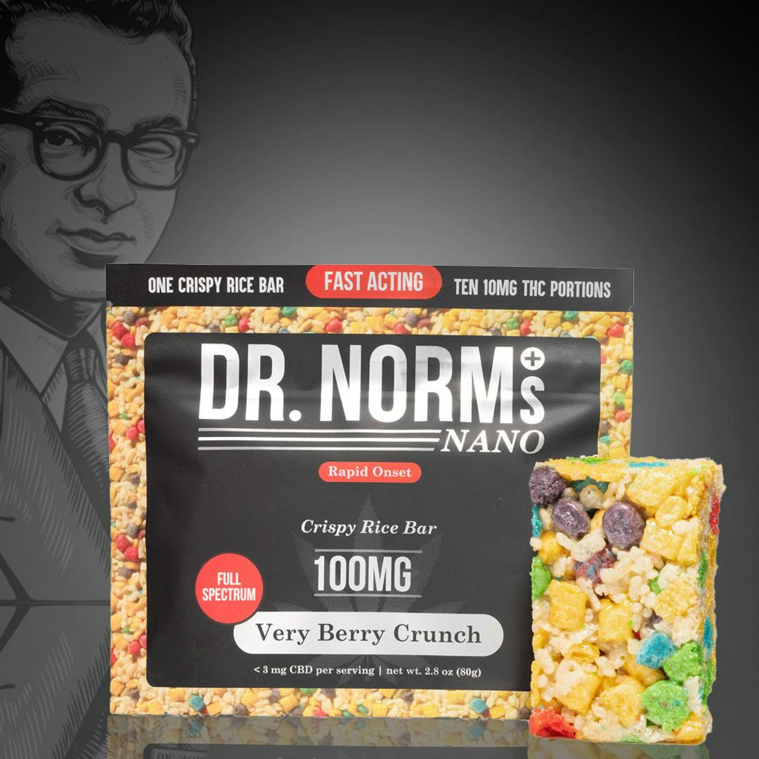 Dr. Norm's - [DR NORMS] EDIBLE - 100MG - Nano Very Berry Crunch Rice Bar (H) Main Image